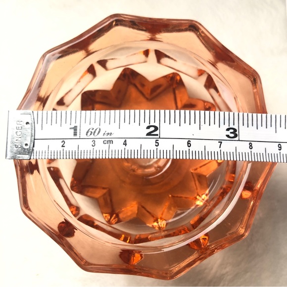 Indiana Glass American Whitehall Taper Holder Peach Candlestick Set 2 Item #1966 - Picture 10 of 12